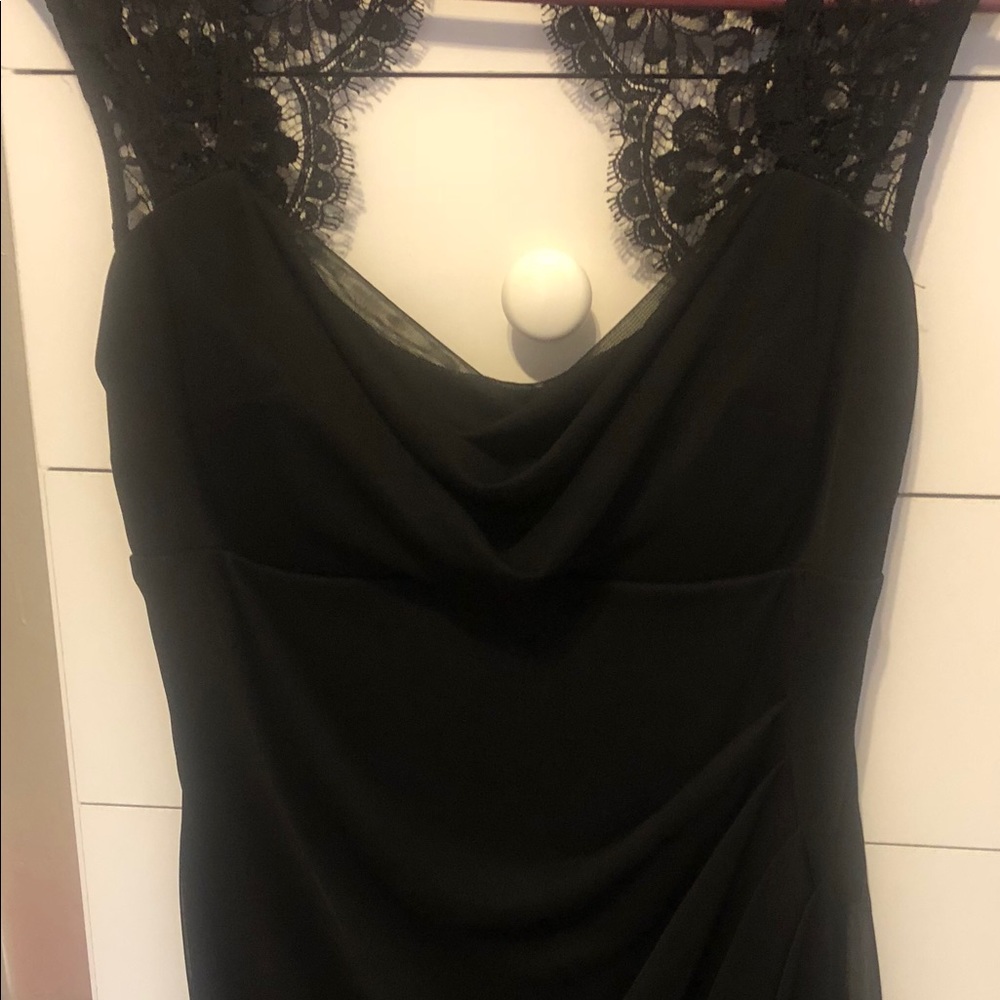 NWT cache black cocktail dress with lace size 8